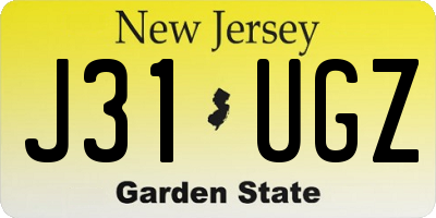 NJ license plate J31UGZ
