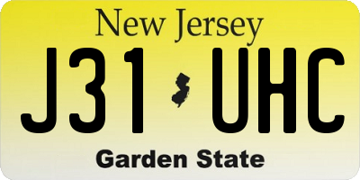 NJ license plate J31UHC
