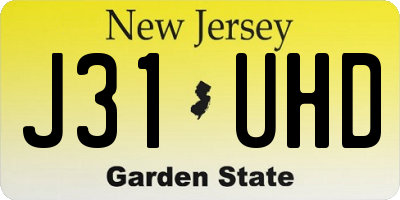 NJ license plate J31UHD