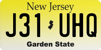 NJ license plate J31UHQ