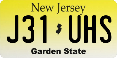 NJ license plate J31UHS