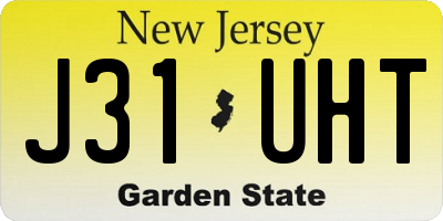 NJ license plate J31UHT