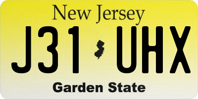 NJ license plate J31UHX