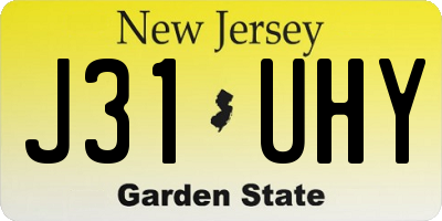 NJ license plate J31UHY