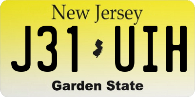 NJ license plate J31UIH