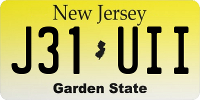 NJ license plate J31UII