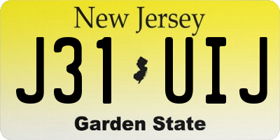 NJ license plate J31UIJ