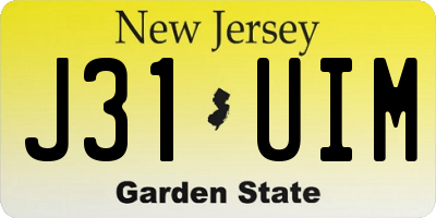 NJ license plate J31UIM