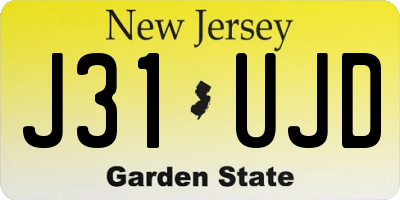 NJ license plate J31UJD