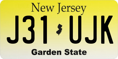 NJ license plate J31UJK