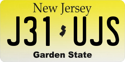 NJ license plate J31UJS