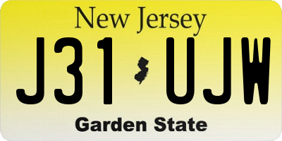 NJ license plate J31UJW