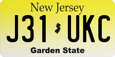 NJ license plate J31UKC