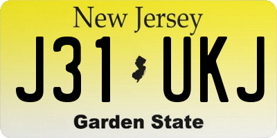 NJ license plate J31UKJ