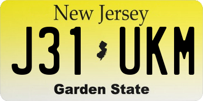 NJ license plate J31UKM
