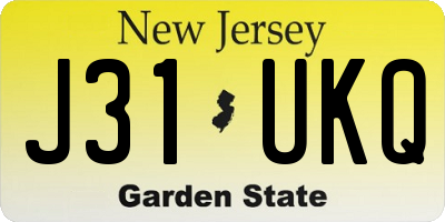 NJ license plate J31UKQ