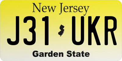 NJ license plate J31UKR
