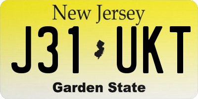 NJ license plate J31UKT