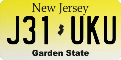 NJ license plate J31UKU