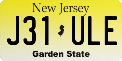NJ license plate J31ULE