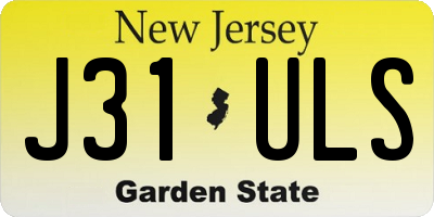 NJ license plate J31ULS