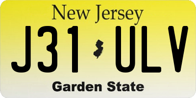 NJ license plate J31ULV