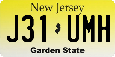 NJ license plate J31UMH