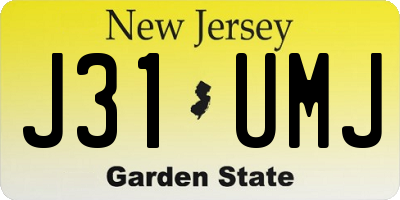 NJ license plate J31UMJ