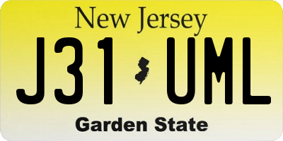 NJ license plate J31UML