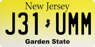 NJ license plate J31UMM