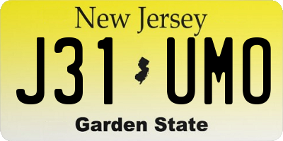 NJ license plate J31UMO