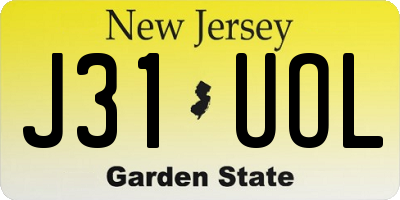 NJ license plate J31UOL