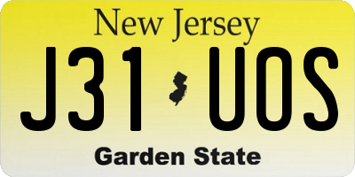 NJ license plate J31UOS