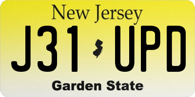 NJ license plate J31UPD
