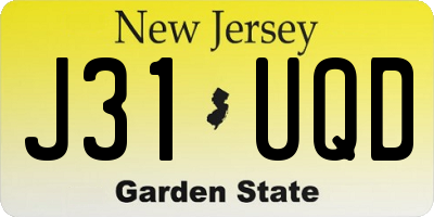 NJ license plate J31UQD