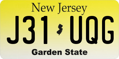 NJ license plate J31UQG