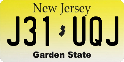 NJ license plate J31UQJ