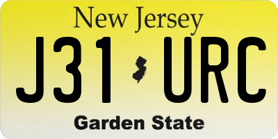 NJ license plate J31URC