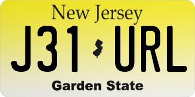 NJ license plate J31URL