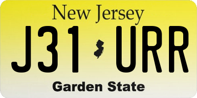 NJ license plate J31URR