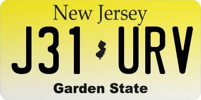 NJ license plate J31URV
