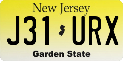 NJ license plate J31URX