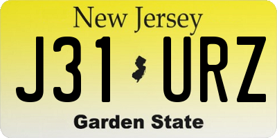 NJ license plate J31URZ