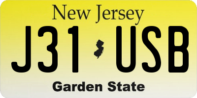 NJ license plate J31USB