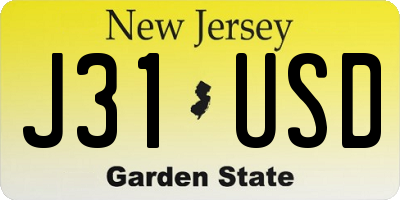 NJ license plate J31USD