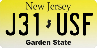NJ license plate J31USF