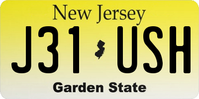 NJ license plate J31USH