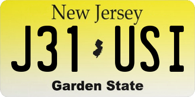 NJ license plate J31USI