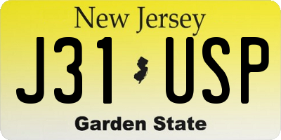 NJ license plate J31USP