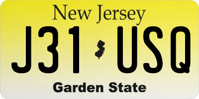 NJ license plate J31USQ